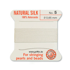 Griffin Silk Bead Cord No5 (0.65mm)– white