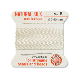 Griffin Silk Bead Cord No8 (0.8mm) – White
