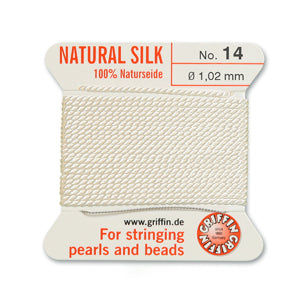 Griffin Silk Bead Cord No14 (1.02mm) - white
