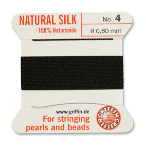 Griffin Silk Bead Cord No4 (0.6mm) – Black