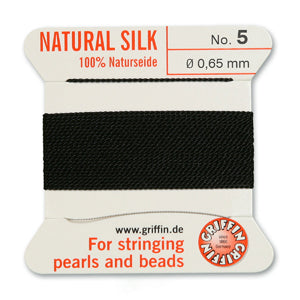 Griffin Silk Bead Cord No5 (0.65mm) – Black