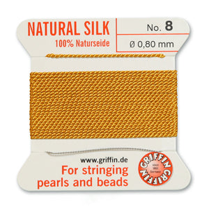 Griffin Silk Bead Cord No8 (0.8mm) - Amber