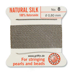 Griffin Silk Bead Cord No8 (0.8mm) – Grey