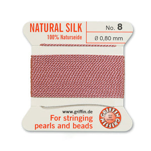 Griffin Silk Bead Cord No8 (0.8mm) – Dark Pink
