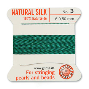 Griffin Silk Bead Cord No3 (0.5mm) – Dark Green