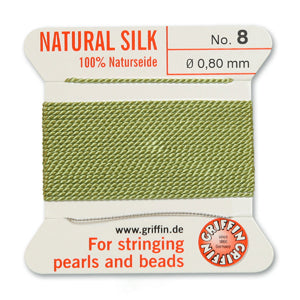 Griffin Silk Bead Cord No8 (0.8mm) – Jade Green