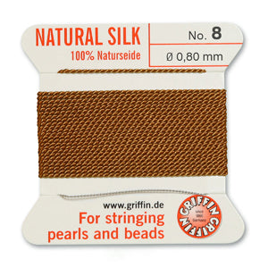 Griffin Silk Bead Cord No8 (0.8mm) - Cornelian