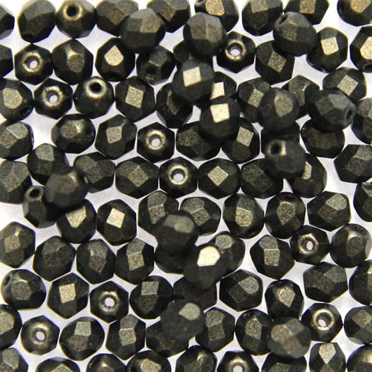 3mm Czech Fire Polish – 23980-84100-14495 Metallic Suede Dk Green x 100