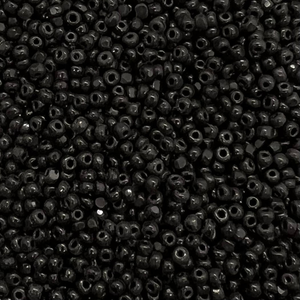 Vintage Czech Charlottes - Size 11/0 (2mm) - Jet Black - 5g Bag