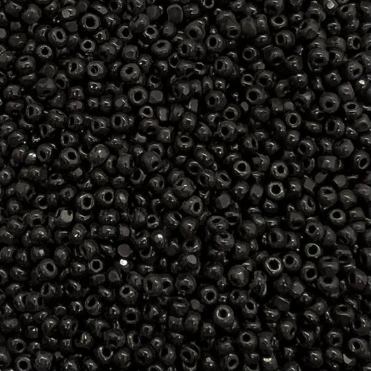 Vintage Czech Charlottes - Size 11/0 (2mm) - Jet Black - 5g Bag