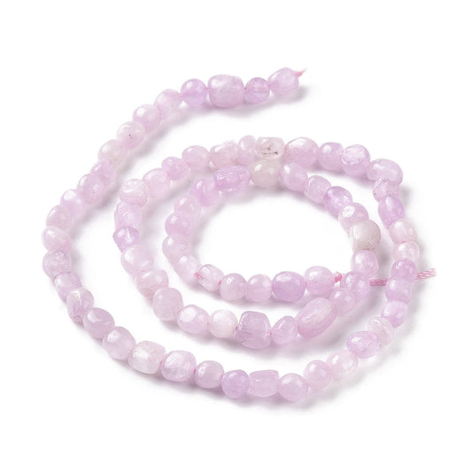 5x7mm Brazilian Kunzite Gemstone Nugget Strand – 15 Inch Strand