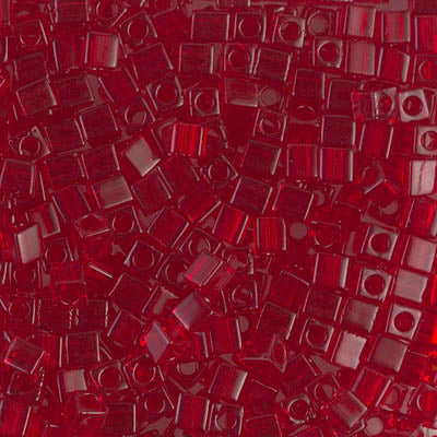 Miyuki Cubes 3mm - 5g Bag – Transparent Ruby