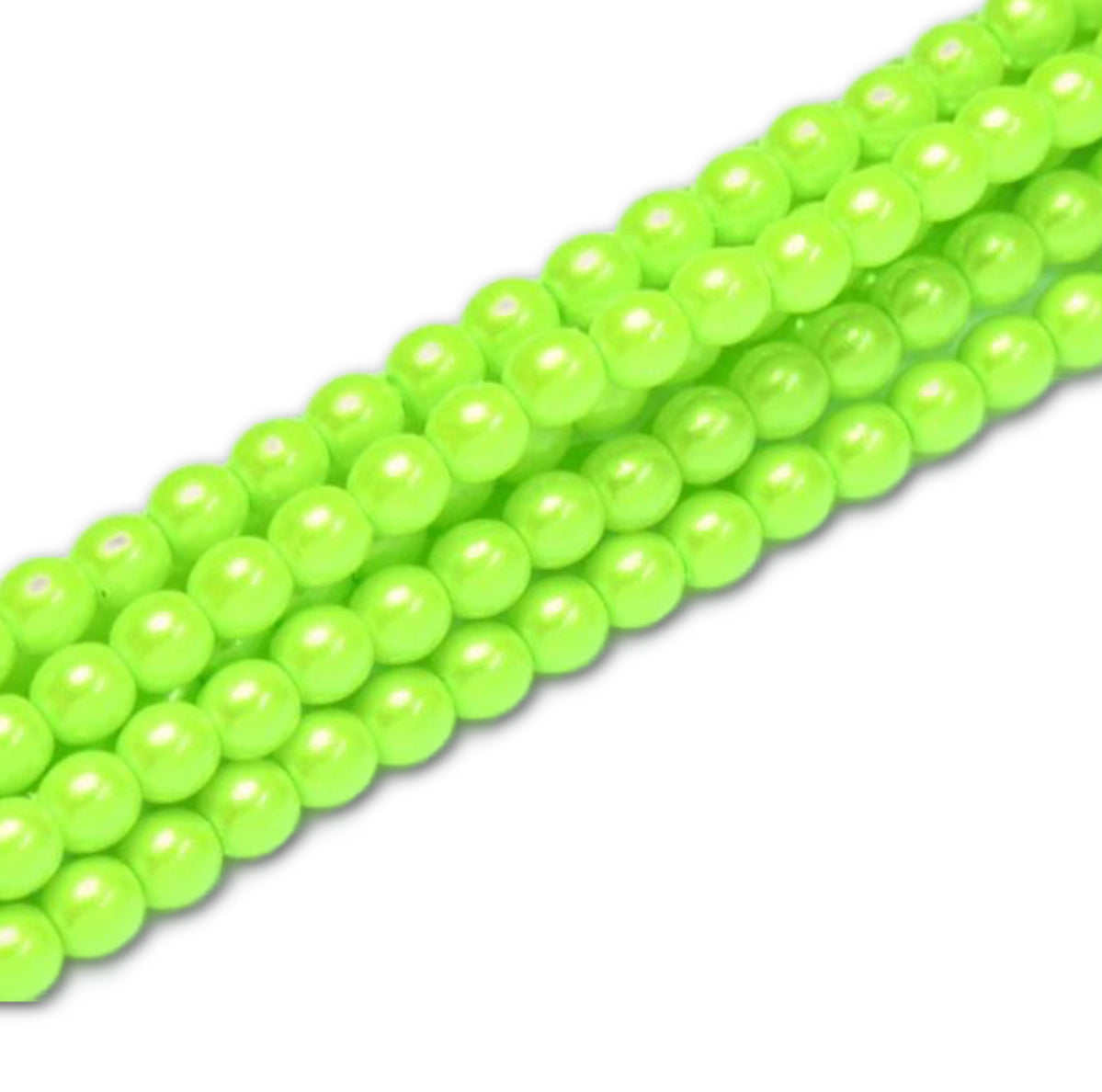 3mm Czech Round Glass Pearl - Bag of 100 – 30022 - Chartreuse