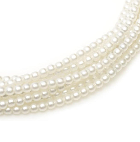 3mm Czech Round Glass Pearl - Bag of 100 – 75400 – White Satin