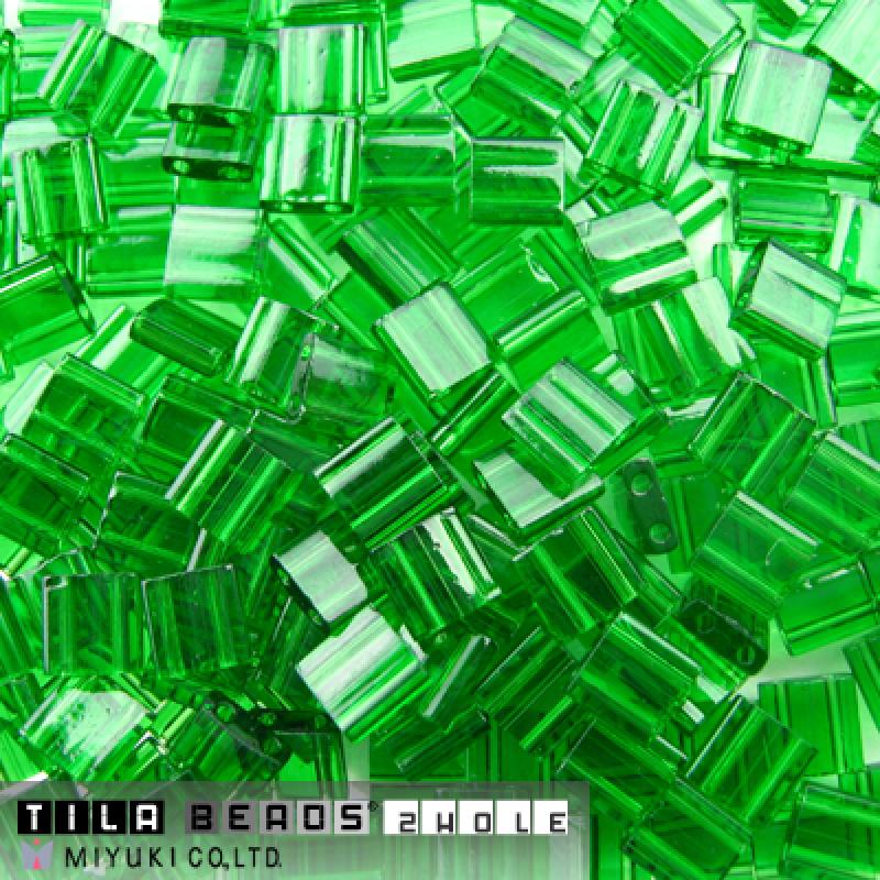 Miyuki Tila Beads - 5g Bag - Transparent Green - TL0146