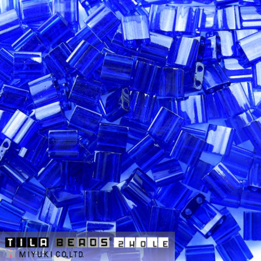 Miyuki Tila Beads - 5g Bag - Transparent Cobalt Blue - TL0151
