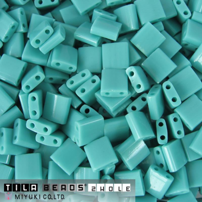 Miyuki Tila Beads - 5g Bag - Opaque Turquoise Green - TL0412