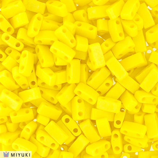 Miyuki Half Tila Beads - 5g Bag - Matte Opaque Yellow AB - HTL0404FR