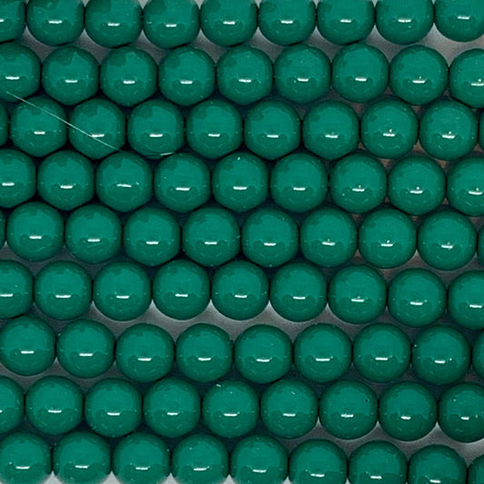 4mm Czech Glass Pearl Strand of 55 – 02010-58029 – Rainforest Green