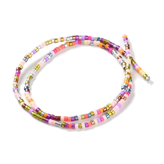 2x5x2mm FGB Cylinder Bead Mixed 15 Inch Strand - Approx 220 Beads - Provence