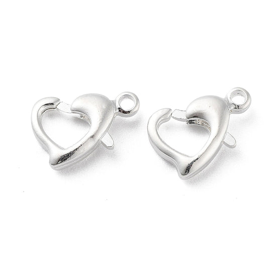 Silver Plated Heart Trigger Clasp 10x7mm – Pack of 5