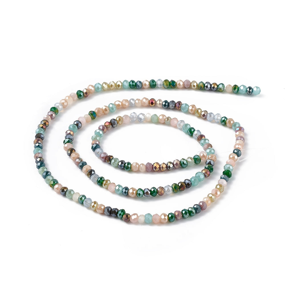 3x2.5mm Crystal Rondelle Bead Strand – Approx 180 Beads – Moss Green