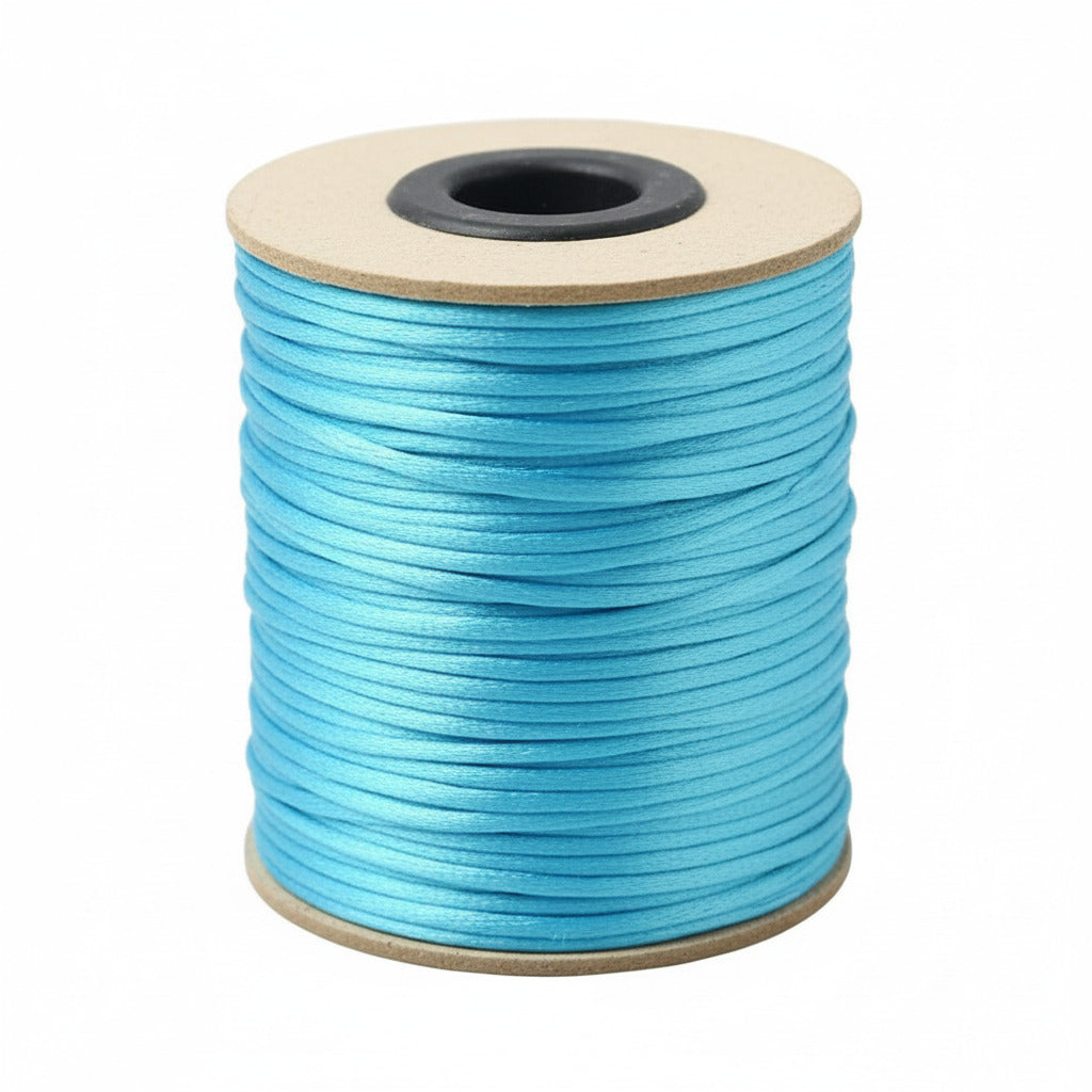 3mm Turquoise Blue Satin Cord - Per Meter