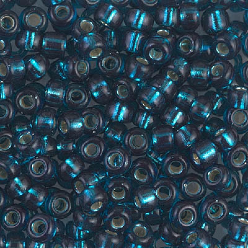 6/0 Miyuki Seed Beads - 25g Bag – Silver Lined Blue Zircon - Colour 1425