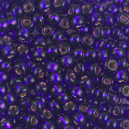 6/0 Miyuki Seed Beads - 25g Bag – Silver Lined Dark Violet - Colour 1427