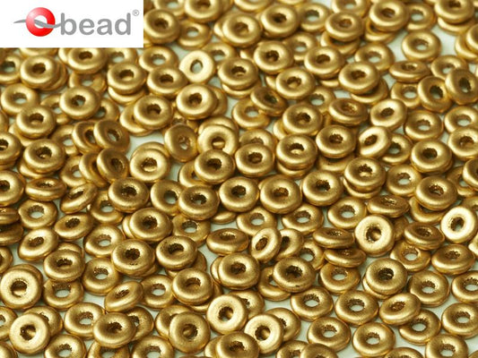 O Beads 3.8x1mm – 5g Bag – Light Gold Matte - 01710