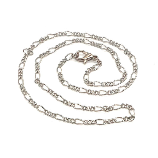 Silver Tone Figaro Chain Necklace 5x3mm – 16 Inch