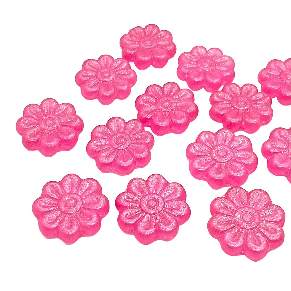 18mm Vintage Daisy Bead – Sugar Plum Pink – Per Piece