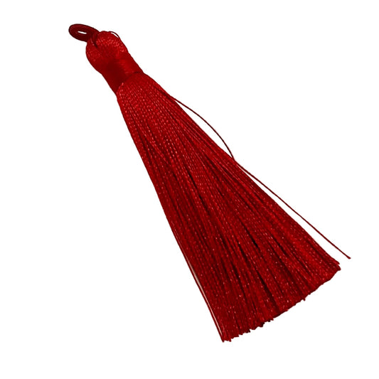 Long 8cm Satin Tassel - Wine Red