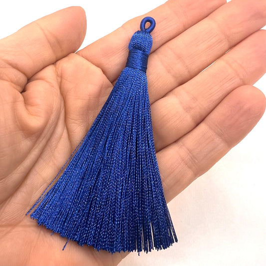 Long 8cm Satin Tassel - Royal Blue