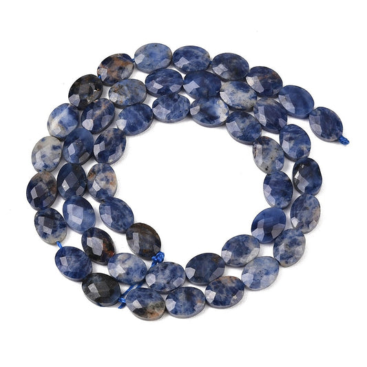 8x6mm Natural Sodalite Oval Faceted Bead Strand – Approx 45 Beads