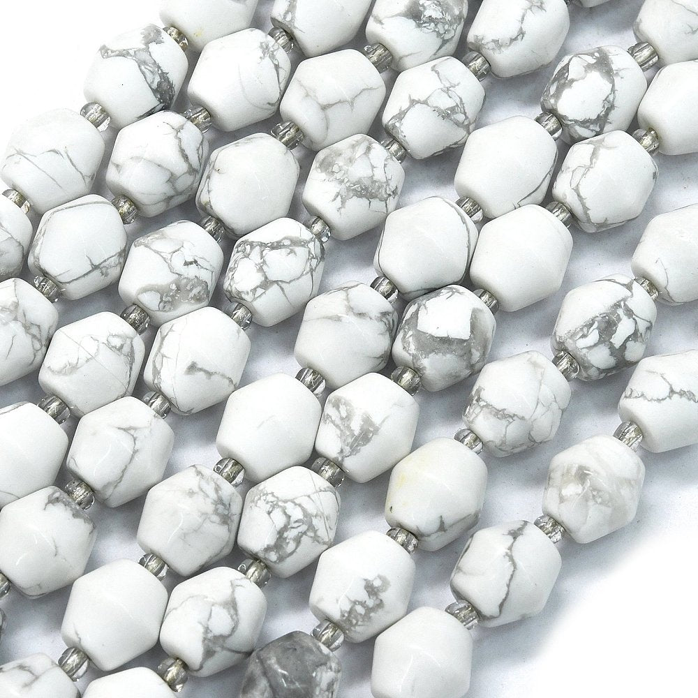 Natural Howlite Beads Strands, Bell, with Seed Beads
