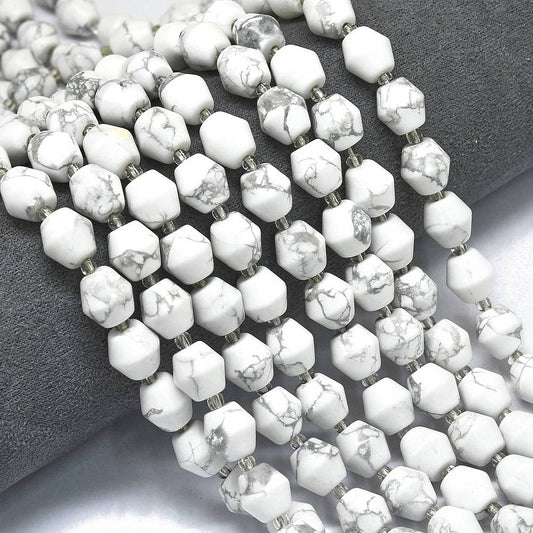 Natural Howlite Beads Strands, Bell, with Seed Beads