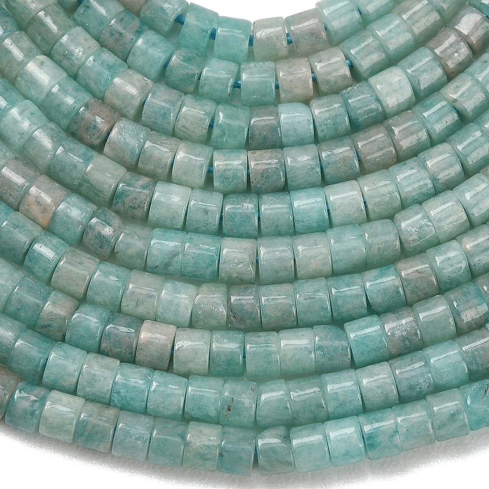 Natural Amazonite Beads Strands, Disc, Heishi Beads