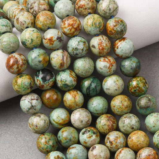 Natural Peruvian Turquoise(Jasper) Beads Strands, Smooth Round