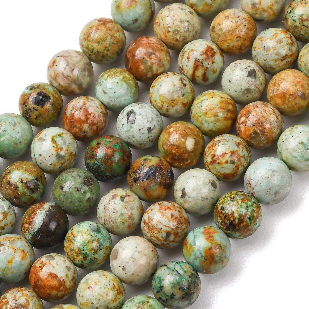 Natural Peruvian Turquoise(Jasper) Beads Strands, Smooth Round