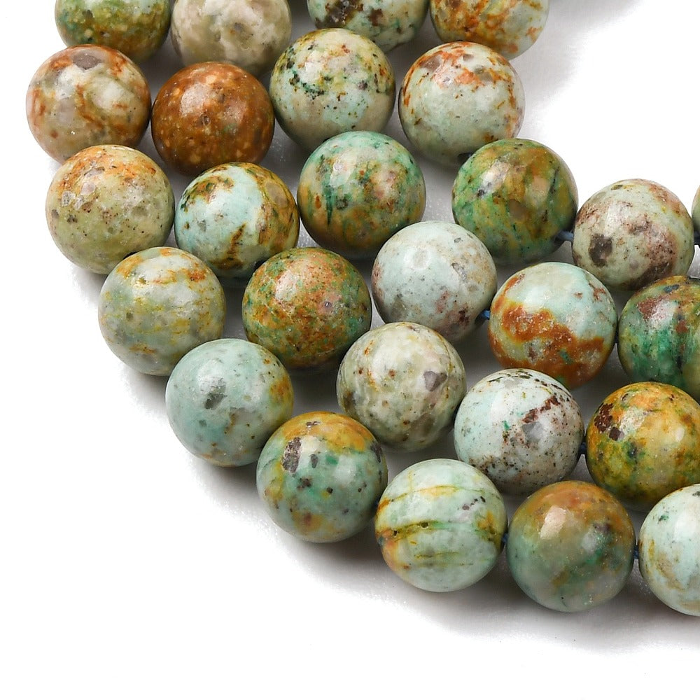 Natural Peruvian Turquoise(Jasper) Beads Strands, Smooth Round
