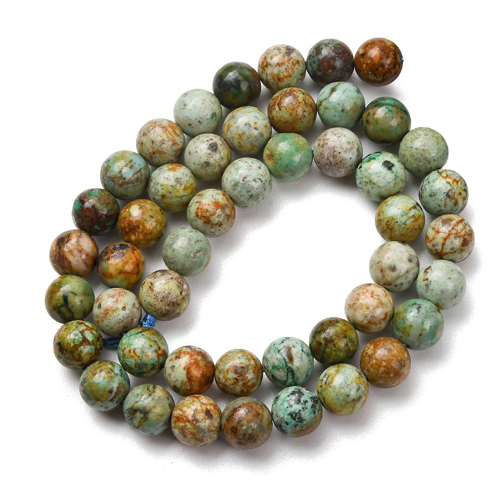 Natural Peruvian Turquoise(Jasper) Beads Strands, Smooth Round