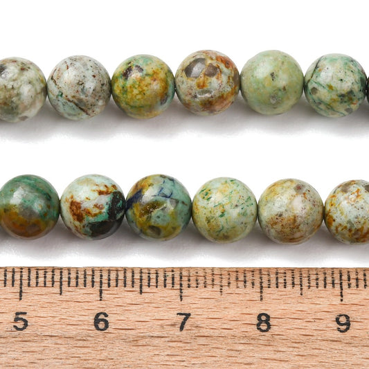 Natural Peruvian Turquoise(Jasper) Beads Strands, Smooth Round