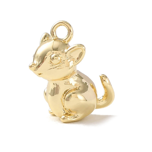 Brass Charms, Squirrel Charms, Real 18K Gold Plated