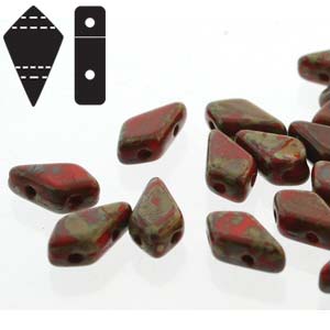 Kite Bead 9x5mm – 10g – Red Travertine