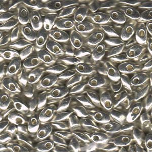 Miyuki Long Magatama 4x7mm - 5g Bag – Silver Lined Galvanised Silver