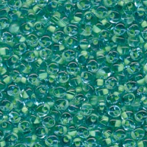 Miyuki 4mm Magatama 24g – Mint Green Lined Aqua