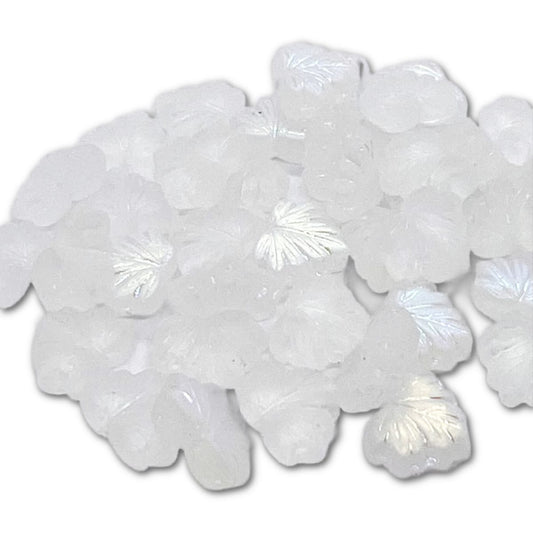 13x11mm Maple Leaf Beads - Pack of 10 - Matte Crystal AB