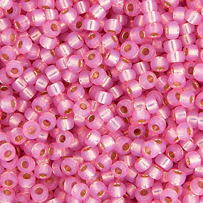 11/0 Miyuki Seed Beads - 25g Bag – Dyed Light Rose Opal Silver Lined Alabaster - Colour 555
