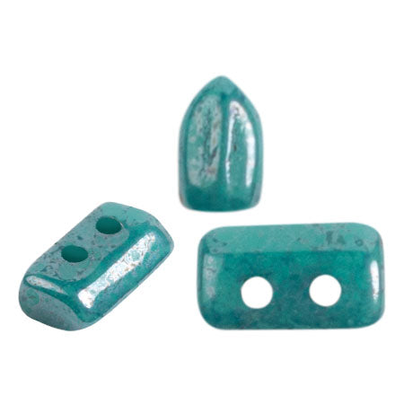 Piros Par Puca 5x3x2mm - 5g - Opaque Green Turquoise Blue Terracotta